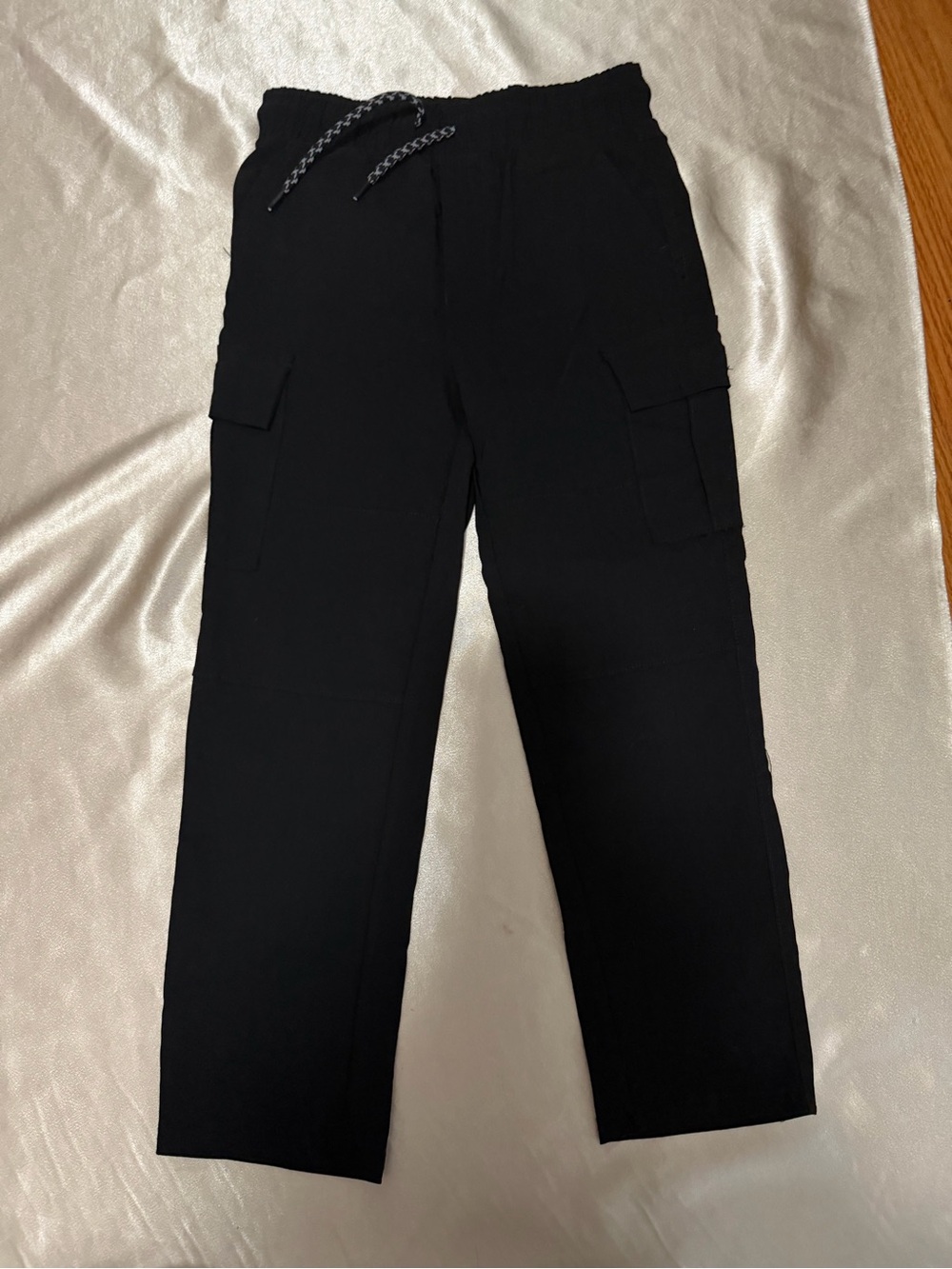 DKNY Boys Black Elastic Waist Cargo Jogger Pants Size 6